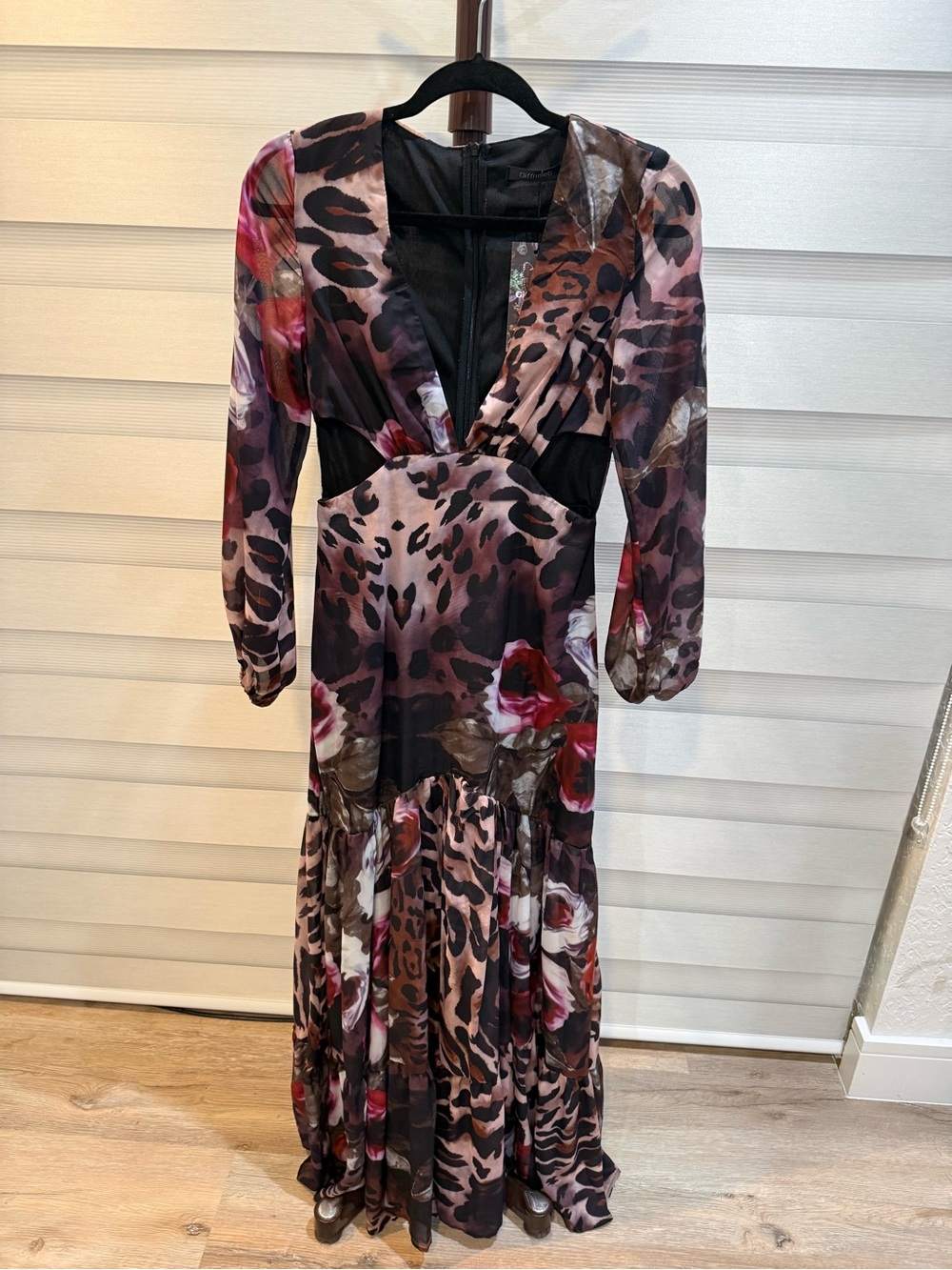 Floral & Leopard Print Maxi Dress in Blush Rose - Picture 5 of 7
